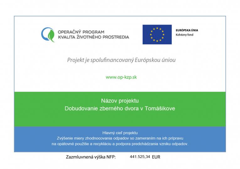 Dobudovanie zberného dvora v Tomášikove Dobudovanie zberného dvora v Tomášikove